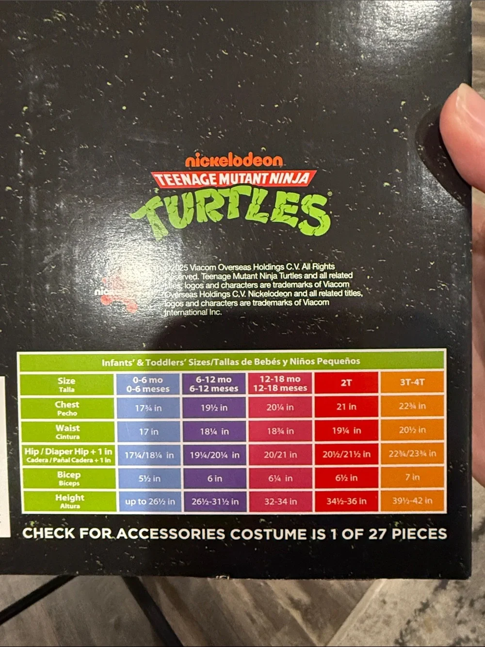 Teenage Mutant Ninja Turtles 4-in-1 Toddlers Halloween Costume size 2T